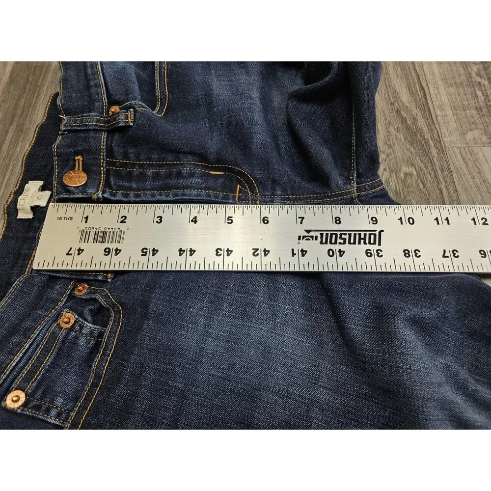 J.Crew Jeans Womens 25 Blue Dark Wash Stretch Mid Rise Skinny Denim Casual - Picture 9 of 10